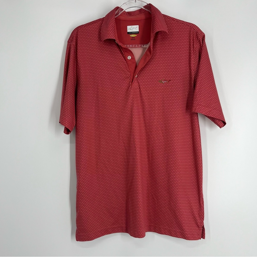 Greg Norman Collection Men's Golf Polo Mens Size M Medium Pink/Red‎